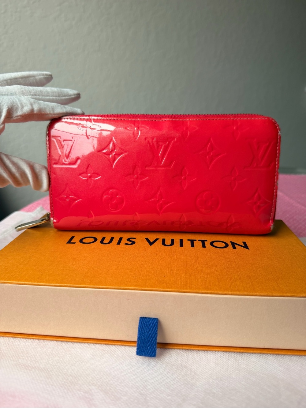 Louis Vuitton Zippy Wallet Monogram Vernis Rose Litchi Pink Patent - Picture 1 of 12